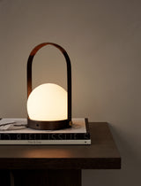 Carrie LED Lamp - Bronzed Brass / Leather Handle