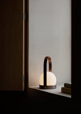 Carrie LED Lamp - Bronzed Brass / Leather Handle