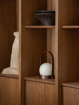 Carrie LED Lamp - Bronzed Brass / Leather Handle