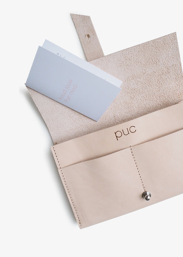 PUC Leather Wallet  - Nude