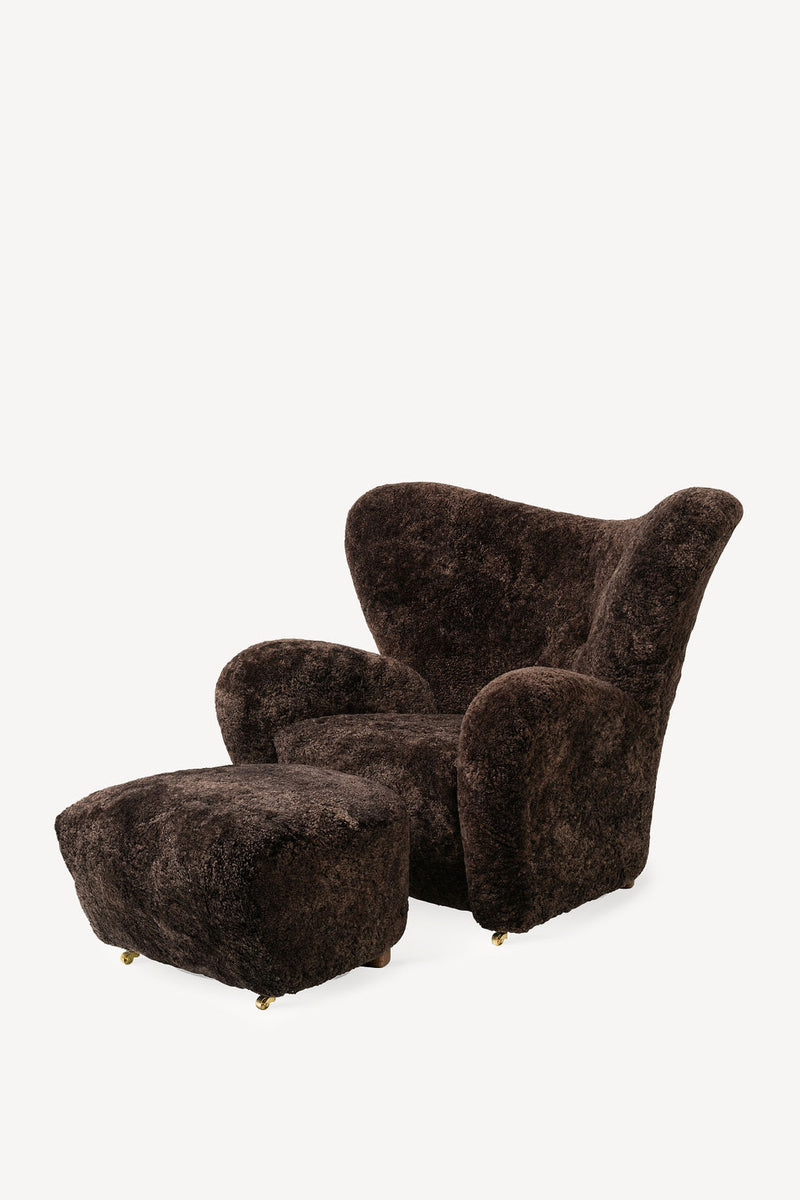 The Tired Man Chair and Footstool - Sheepskin