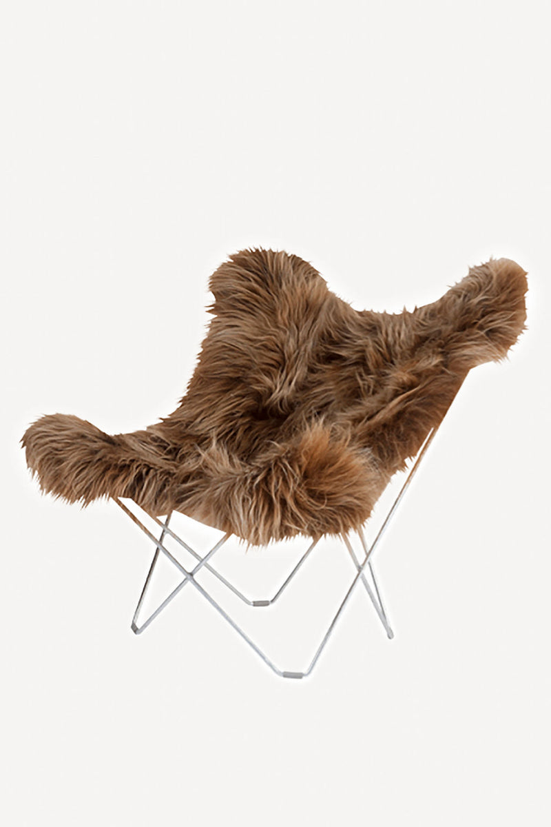 Butterfly Chair, Long Sheepskin - Brown
