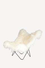 Butterfly Chair, Long Sheepskin - White