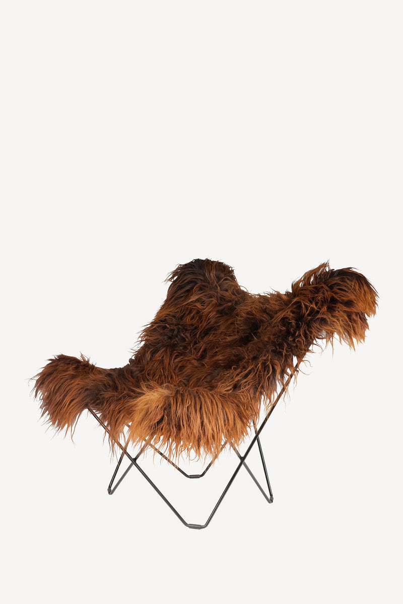 Butterfly Chair, Long Sheepskin - Brown