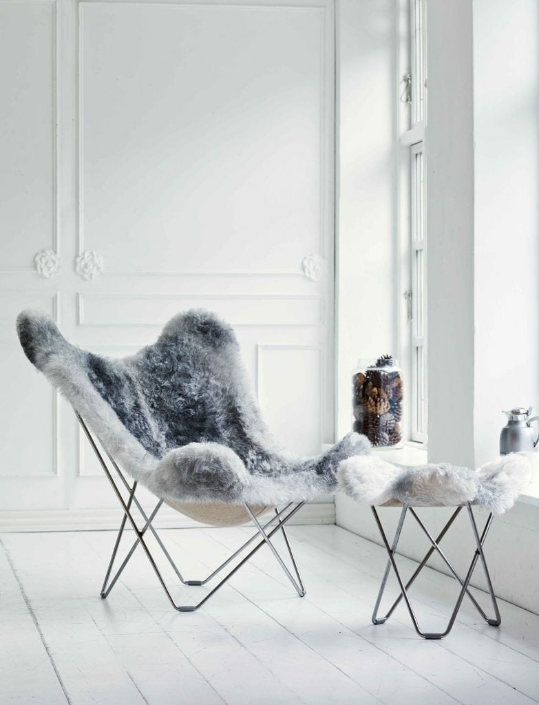 Butterfly Chair, Shorn Sheepskin - Gray