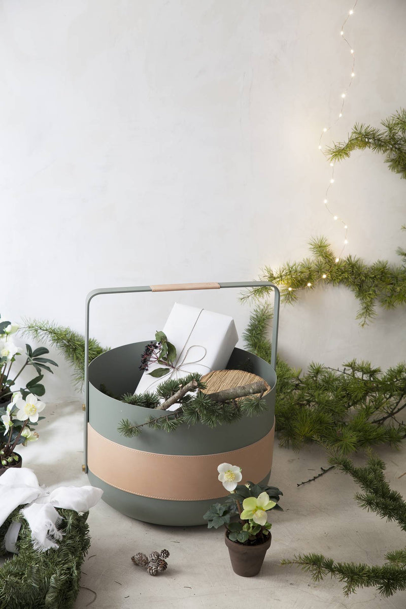 Wood Basket Emma - Lichen – Hygge Life