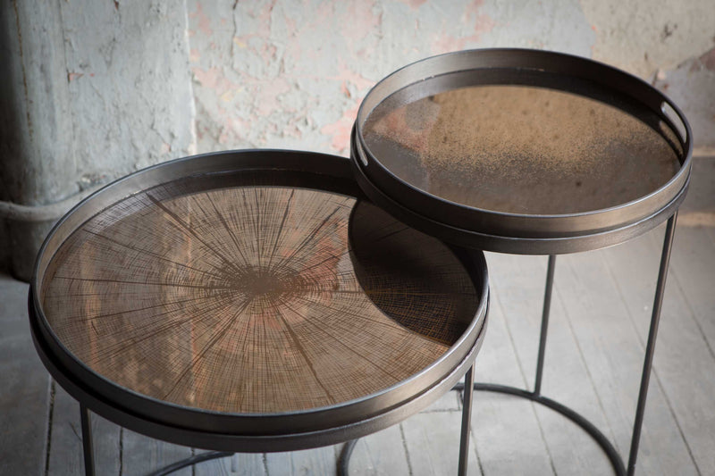 Round Tray Side Table Set