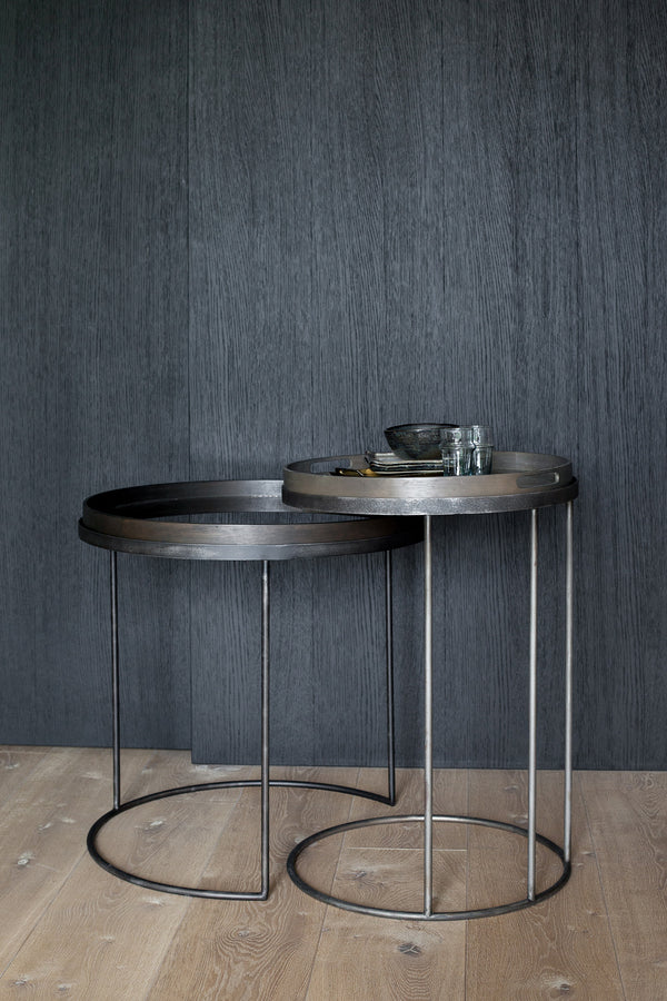 Round Tray Side Table Set