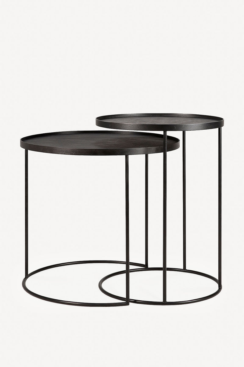 Round Tray Side Table Set