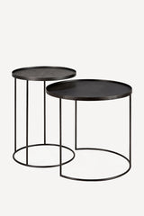 Round Tray Side Table Set