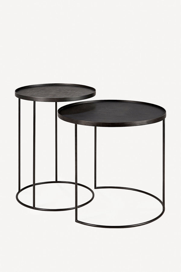 Round Tray Side Table Set