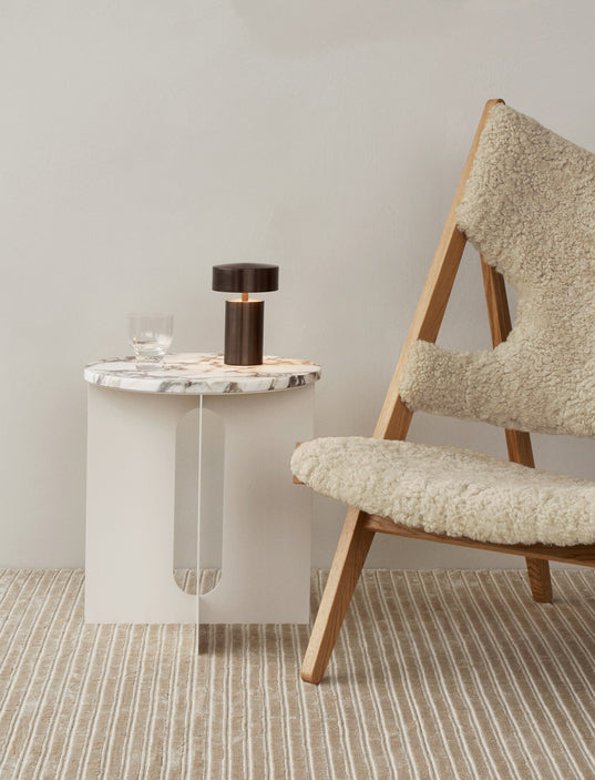 Androgyne Side Table - Metal and Marble