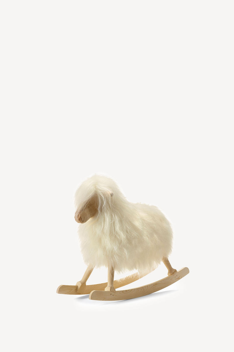 Wooden Rocking Sheep - White