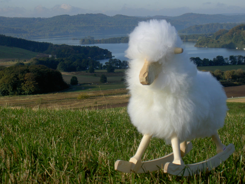 Wooden Rocking Sheep - White