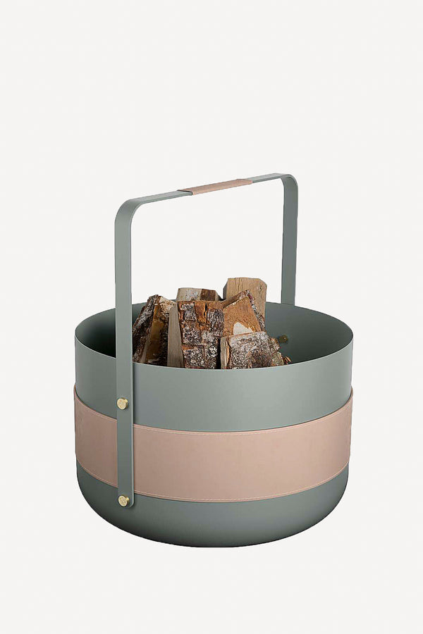 Wood Basket Emma - Lichen