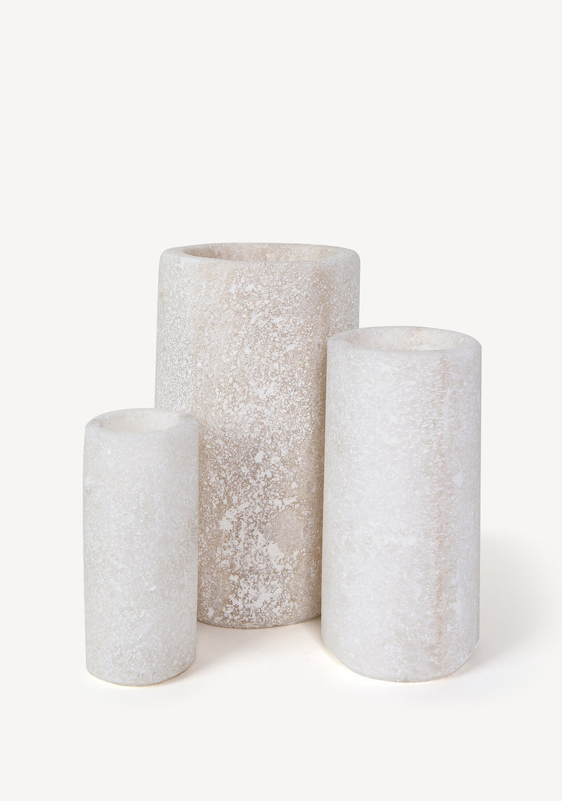 Unique decorative salt rock candle holders votives for windows or centerpieces in various sizes