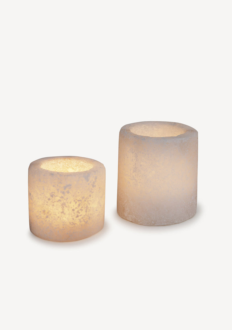 Unique decorative salt rock candle holders votives for windows or centerpieces in various sizes
