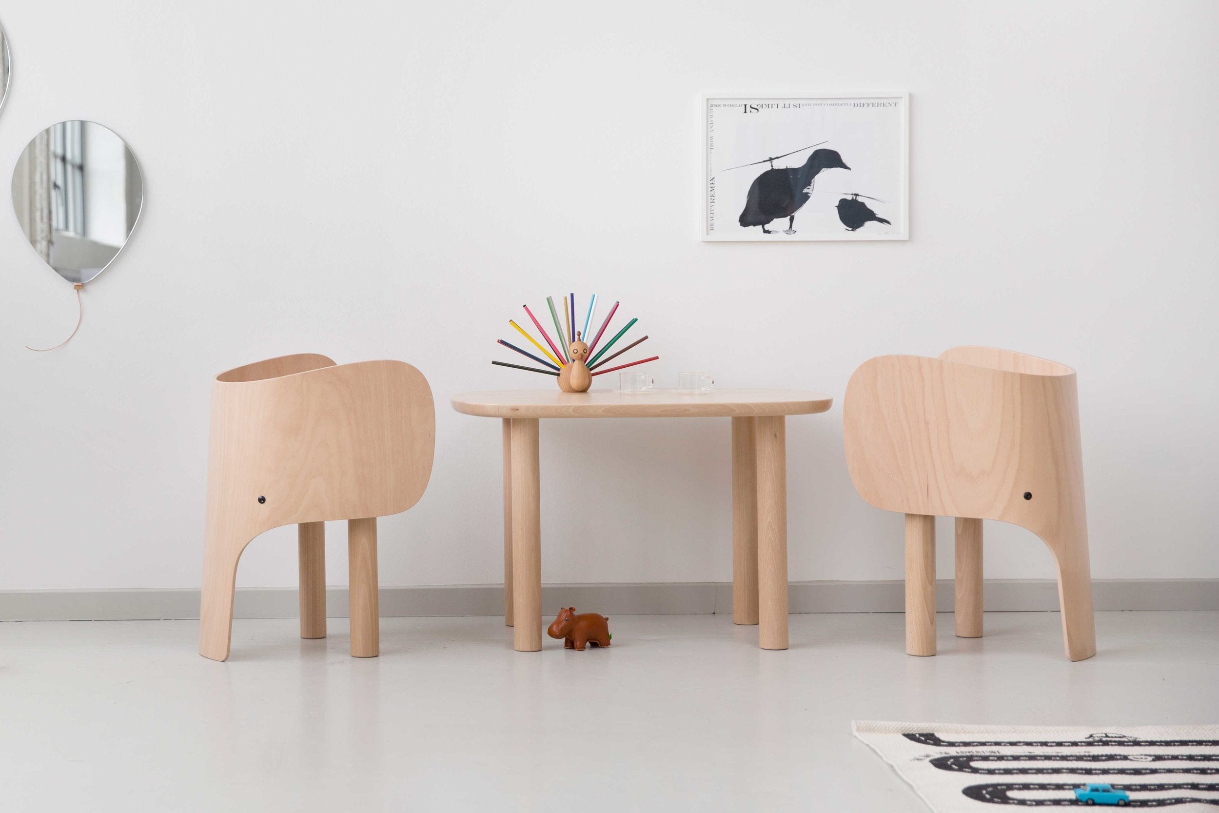 Durable Elephant Kids Table and Chairs for Safe, Fun Play