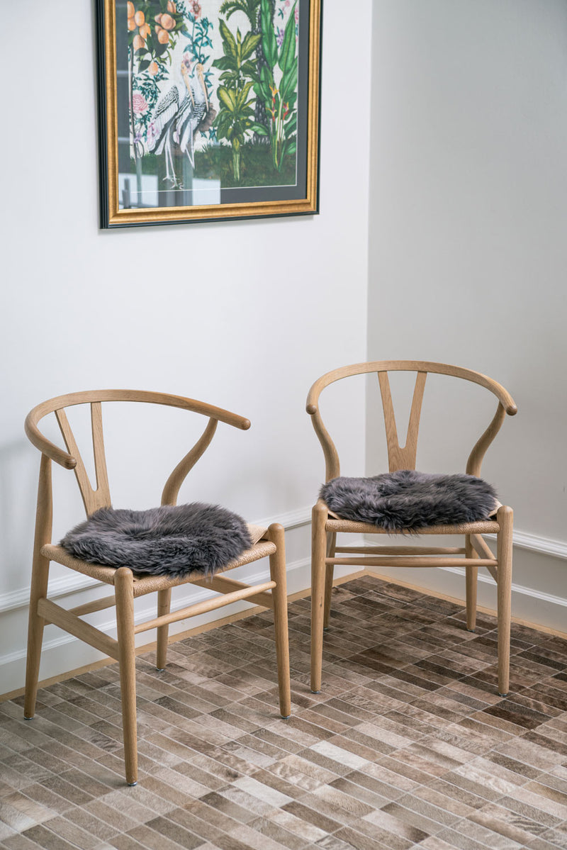 Sheepskin Seat Pad Round Walnut Hygge Life