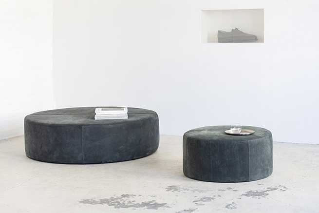 Leather Pouf - Small