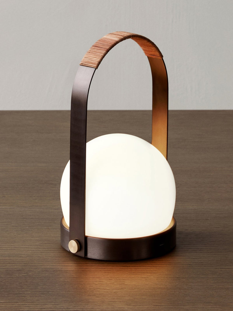 Carrie LED Lamp - Bronzed Brass / Leather Handle